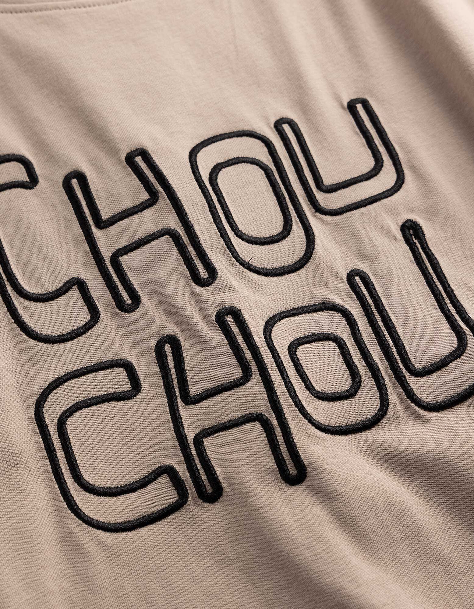 T-Shirt - Stickerei - Beige