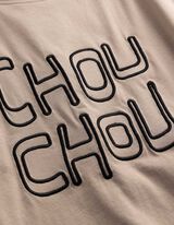 T-Shirt - Stickerei - Beige