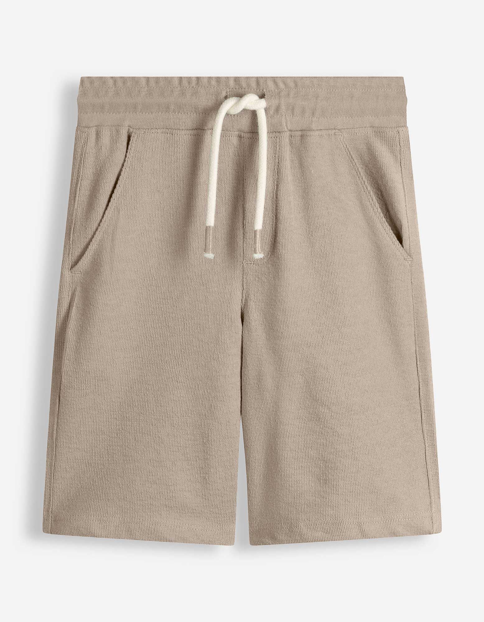 Shorts - Waffelstruktur - Beige