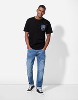 Póló - Hátul nyomtatott minta - fekete