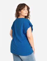 Mar&scaron;kiniai - Rankovės su raukiniais - melynas