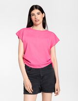 T-shirt - sznurowanie - rozowy