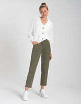 Pantalon chino - Coupe Slim Fit - Vert fonc&eacute;