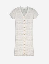 Abito a maglia - Maglia traforata - bianco