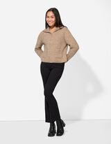 Cardigan - Zip - beige