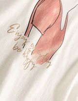 T-Shirt - Glitzerprint - wei&szlig;