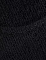 T-shirt - prążkowana faktura - czarny