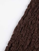 Tričko - Krajková aplikace - tmave hneda