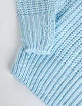 Pulóver - Ejtett vállú - vilagoskek