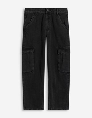 Cargohose - Baggy Fit - schwarz