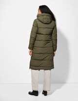 Prošívaný kabát - Nastavitelný spodní okraj - tmave zelena