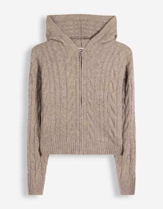 Cardigan - Zopfstrick - Braun