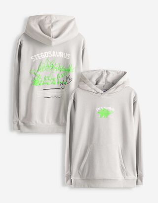 Sweatshirt - R&uuml;ckenprint - hellgrau