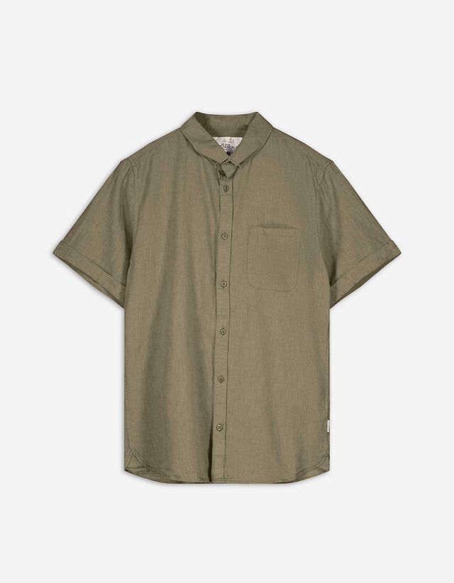 Camicia - Misto lino - verde scuro