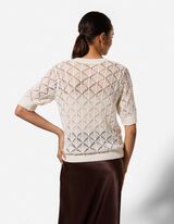 Pulovr - K&aacute;rovan&yacute; vzor - b&eacute;žov&aacute;