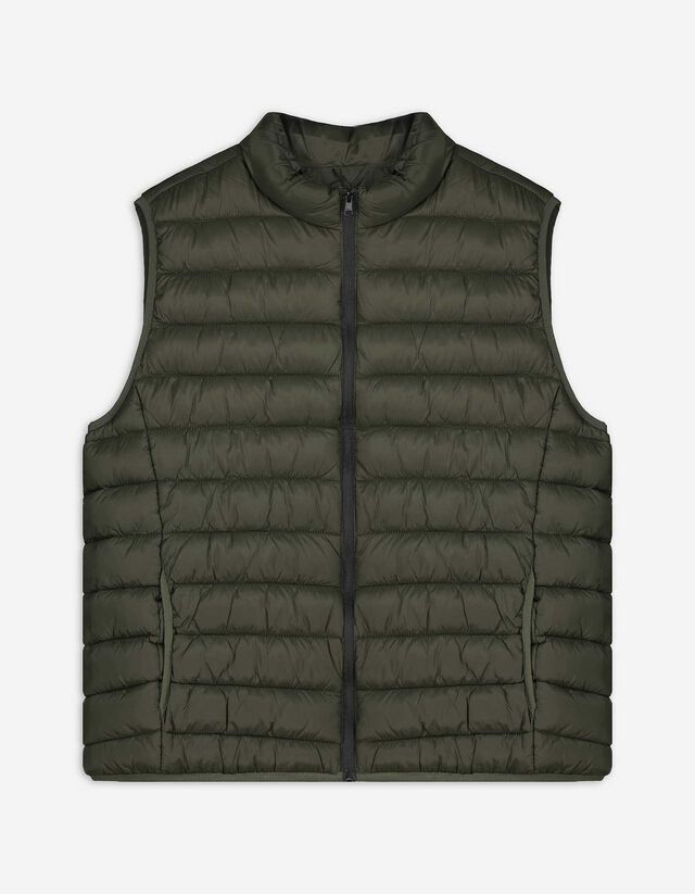 Gilet - Col droit - Vert foncé