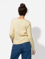 Strickpullover - Viskose-Mix - hellgelb