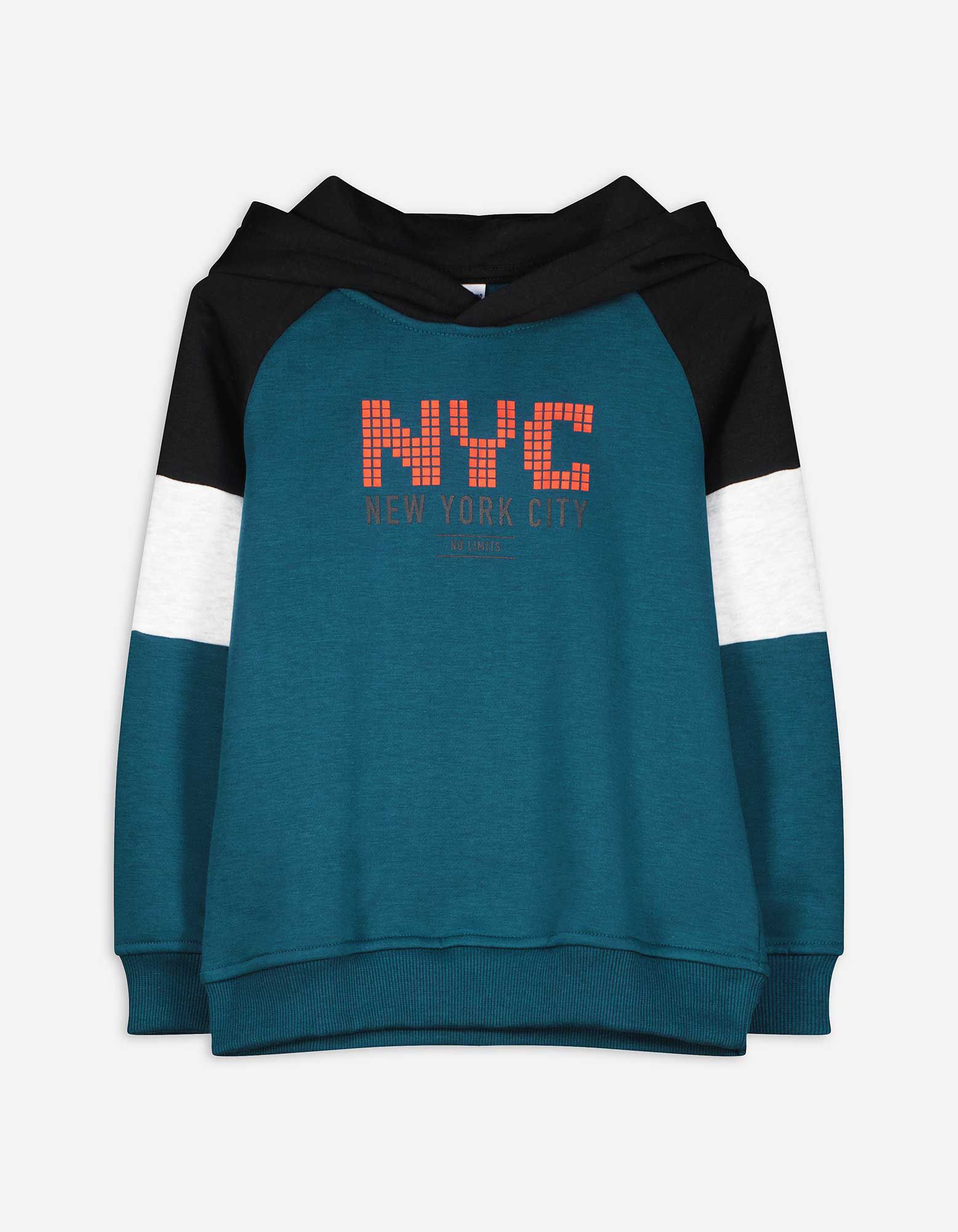 Hoodie Print donkerblauw Takko Fashion
