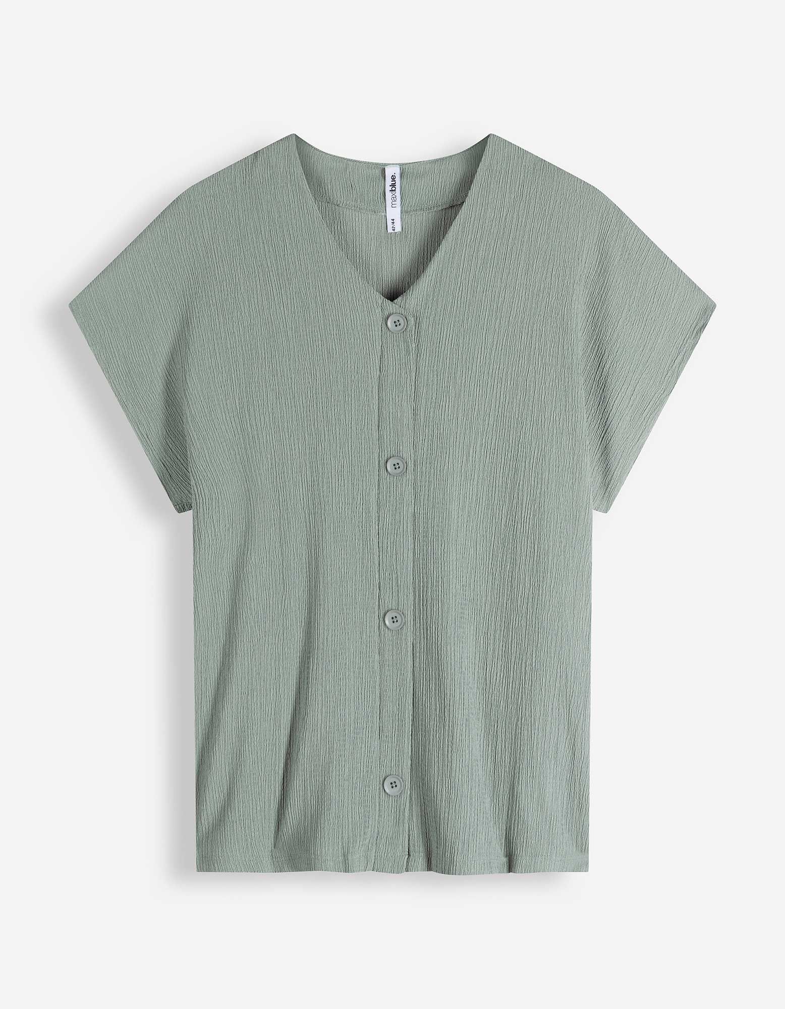 Blusenshirt - Knopfleiste - Petrol