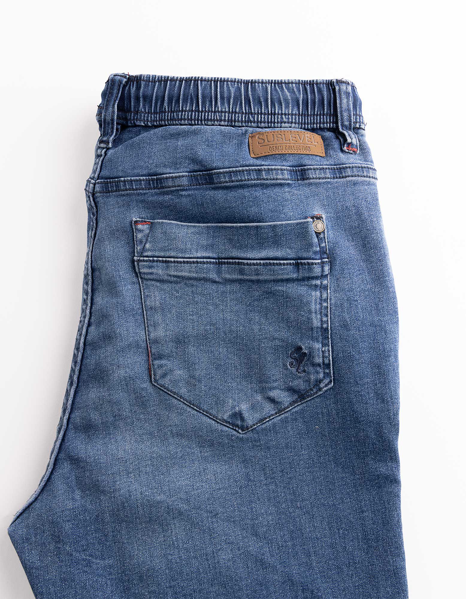Jeans - Elastischer Bund - blau