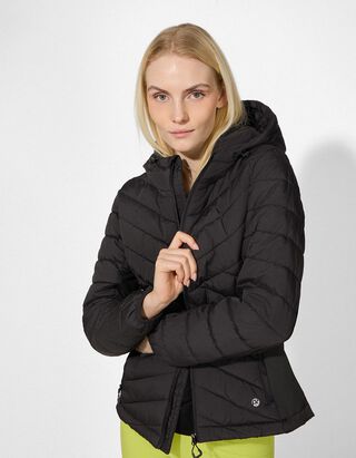 Steppjacke - Kapuze - schwarz