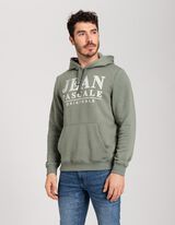 Felpa con cappuccio - Stampa frontale - verde scuro