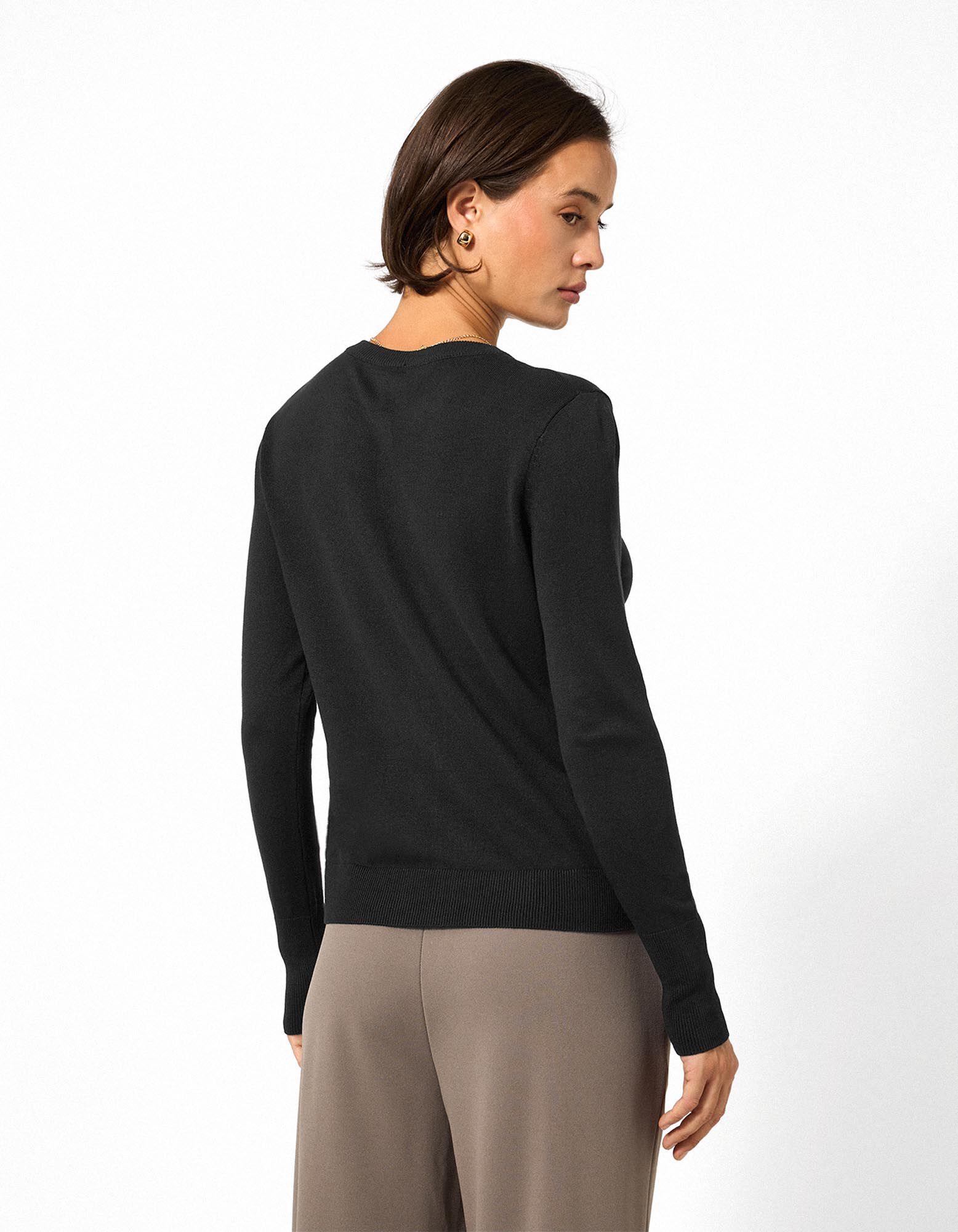 Strickjacke - Feinstrick - Schwarz