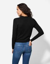 Strickjacke - Aufgesetze Taschen - schwarz