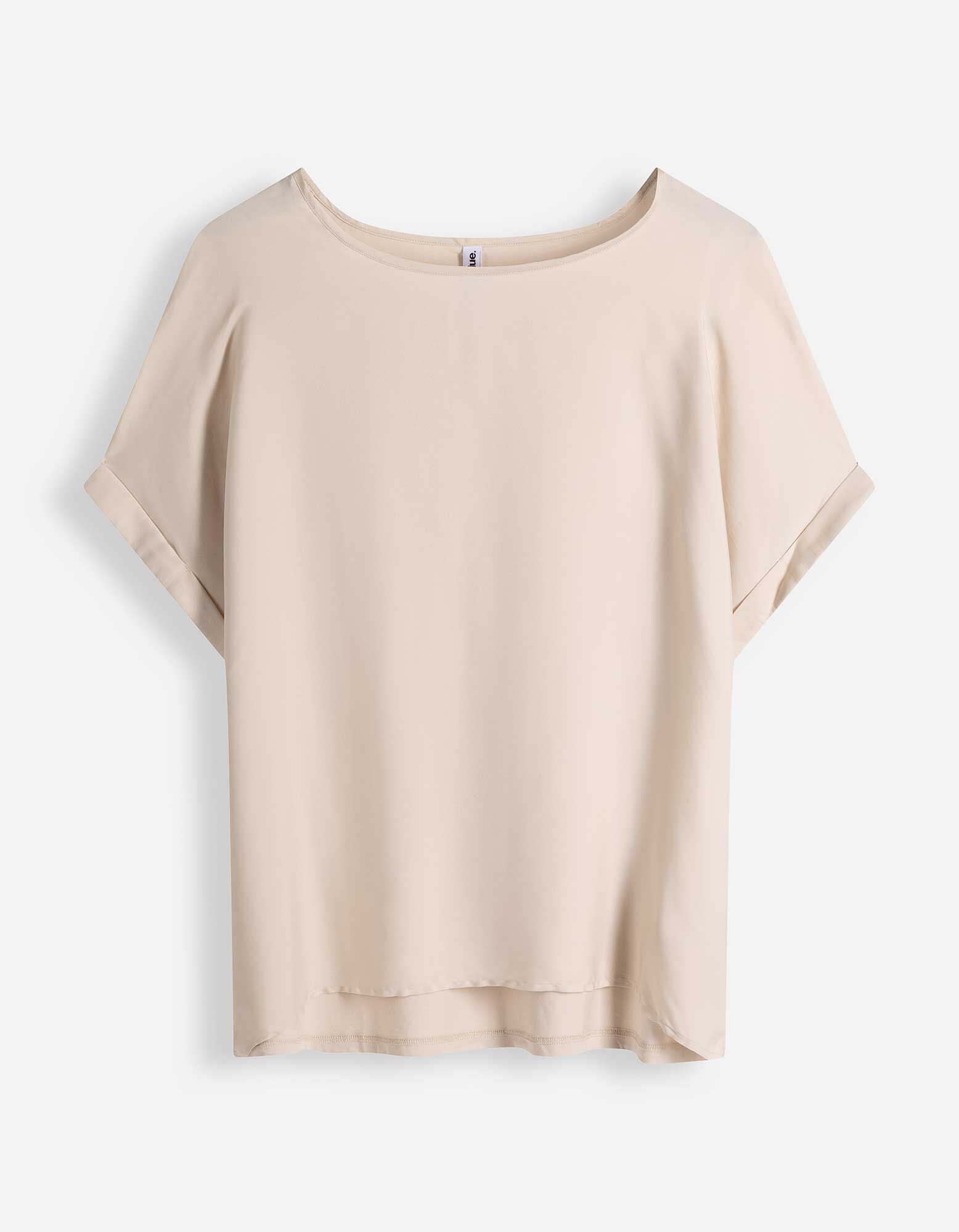 Shirt - Seitenschlitz - Beige
