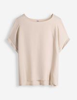 Shirt - Seitenschlitz - Beige