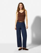 Chinohose - G&uuml;rtel - blau