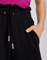 Kratke hlače - Viskozna me&scaron;anica - crna