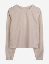 Tričko - Ozdobné perličky - bílá