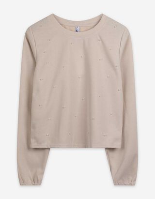 Tričko - Ozdobné perličky - bílá