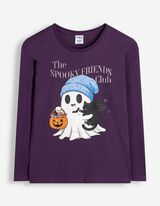 Langarmshirt - Frontprint - Lila