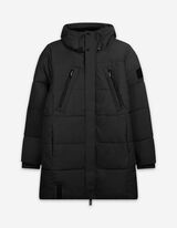 Mantel - Kapuze mit Tunnelzug - schwarz