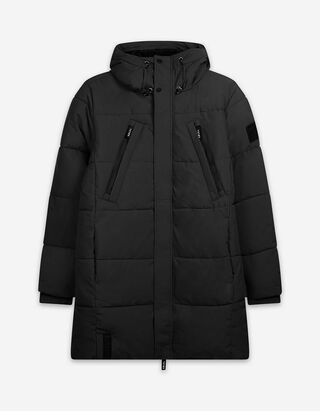 Mantel - Kapuze mit Tunnelzug - schwarz