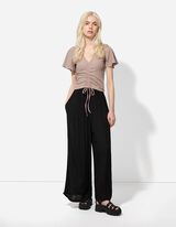 Kalhoty - Široký střih Wide Fit - cerná