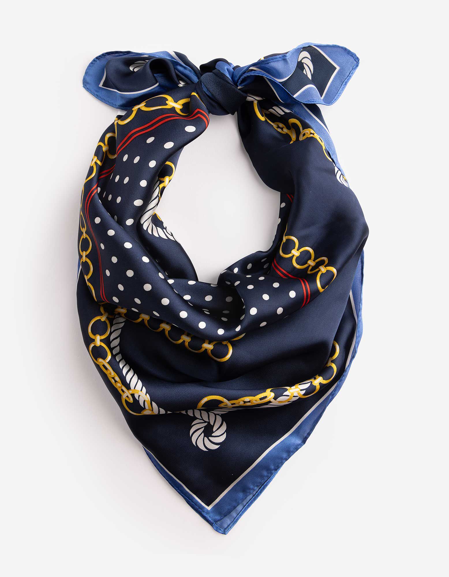 Sjaaltje - patroon - Donkerblauw
