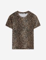 T-shirt - Luipaardprint - lichtbruin