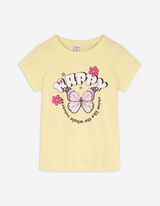T-shirt - Glitterprint - lichtgeel