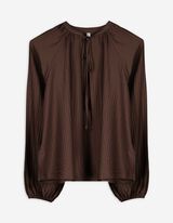 Bluse - V-Ausschnitt - hellbraun