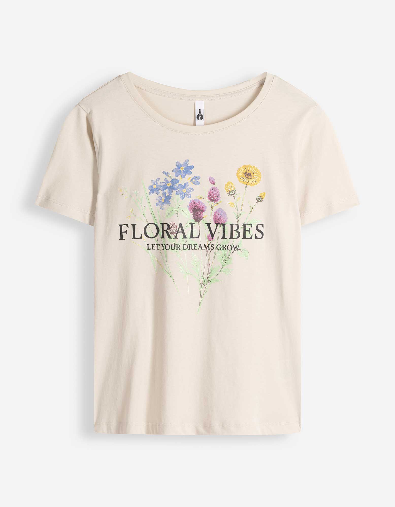 T-Shirt - Frontprint - Beige
