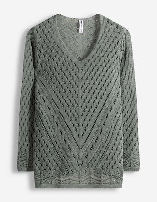 Strickpullover - V-Ausschnitt - t&uuml;rkis