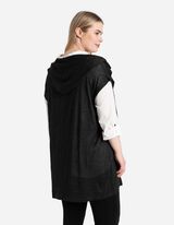 Ilgas kardiganas - Viskozės mišinys - tamsiai pilkas