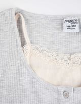 Komplet składający się z koszulki z długim rękawem i topu - krótki - jasny szary