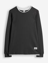 Langarmshirt - Waffelstruktur - Dunkelgrau