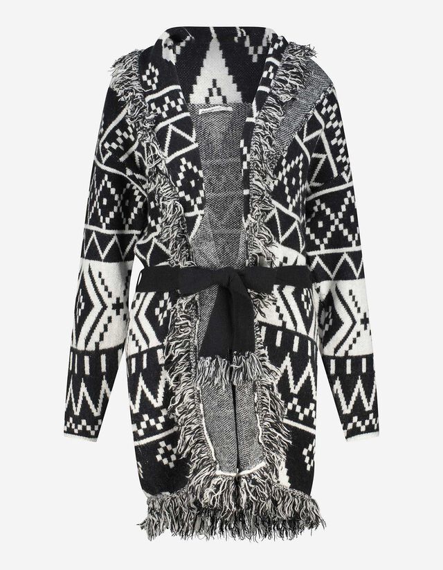 Damen Longcardigan - mit Fransen