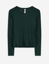 Langarmshirt - Rippenstruktur - grün