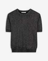 Pletená košile - lurex - cerná